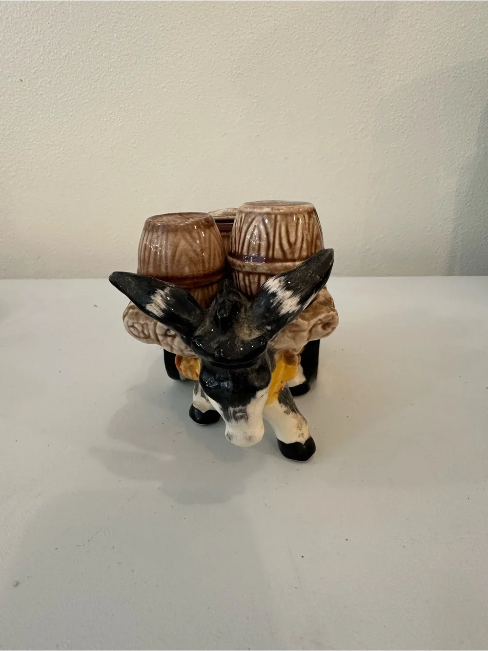 Vintage Victoria Donkey Cart Salt Pepper Cream Sugar Set
